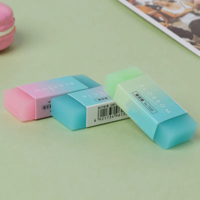Gomme Dégradée Kawaii – Cube Doux Pastel pour Crayons ✨