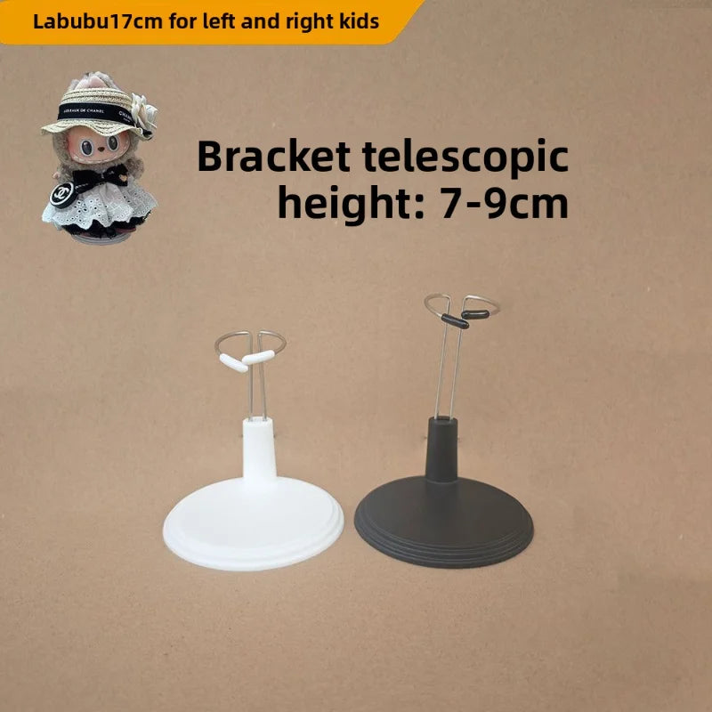 Support Labubu Réglable – Socle Métal Noir ou Blanc pour Figurine Kawaii