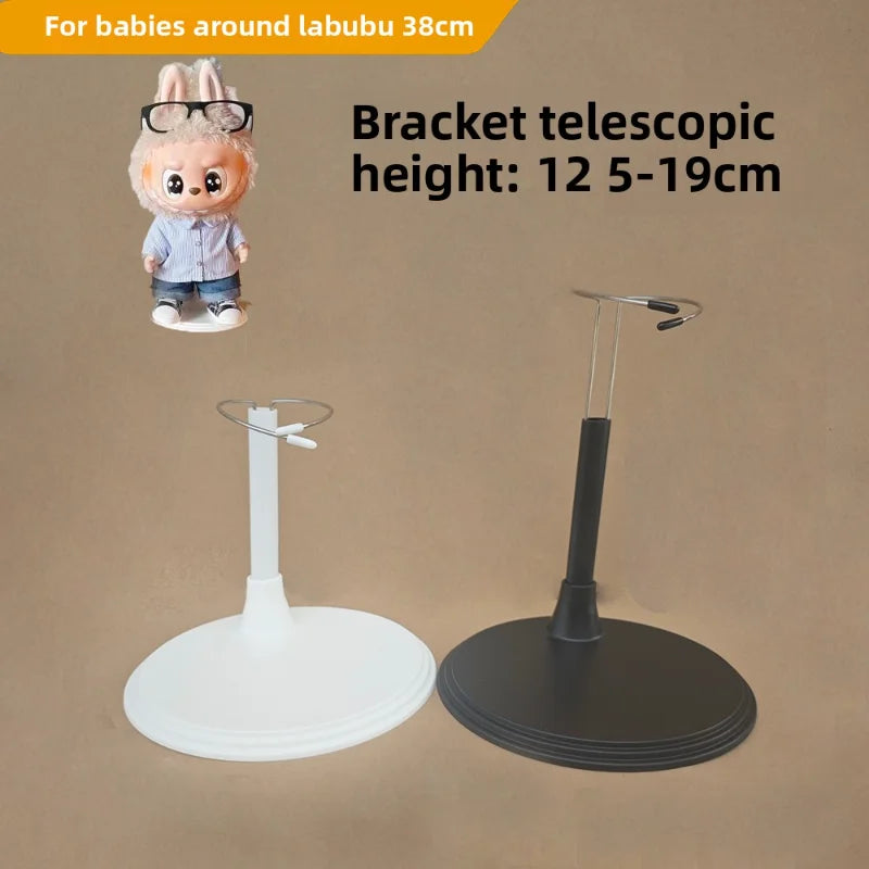 Support Labubu Réglable – Socle Métal Noir ou Blanc pour Figurine Kawaii