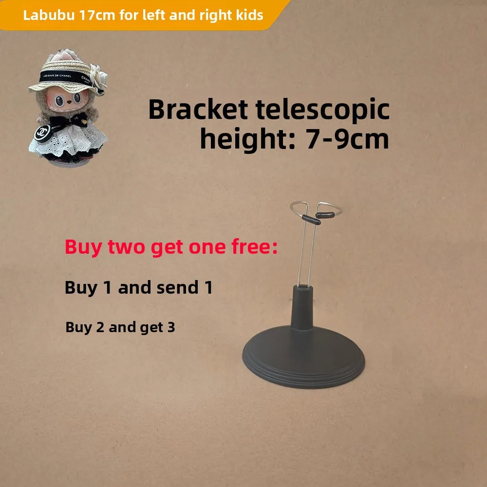Support Labubu Réglable – Socle Métal Noir ou Blanc pour Figurine Kawaii