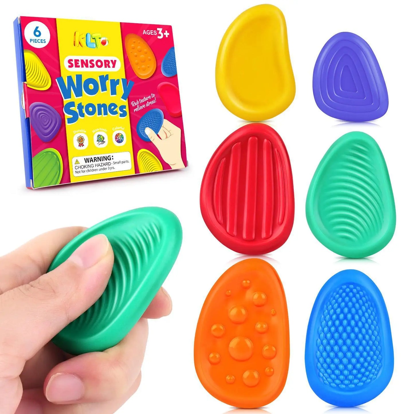 đ§ Lot de 6 Jouets Sensoriels Ćufs en Silicone â Calme & Concentration
