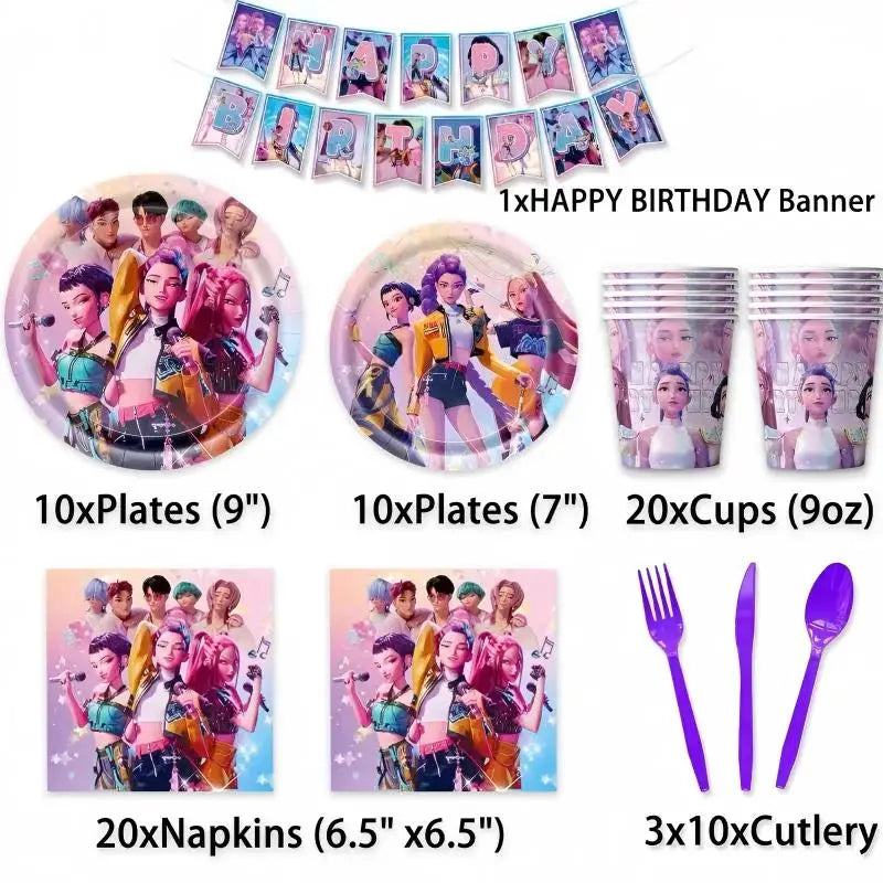 Kit Anniversaire Demon Slayer – Décorations Kawaii Demon Hunter