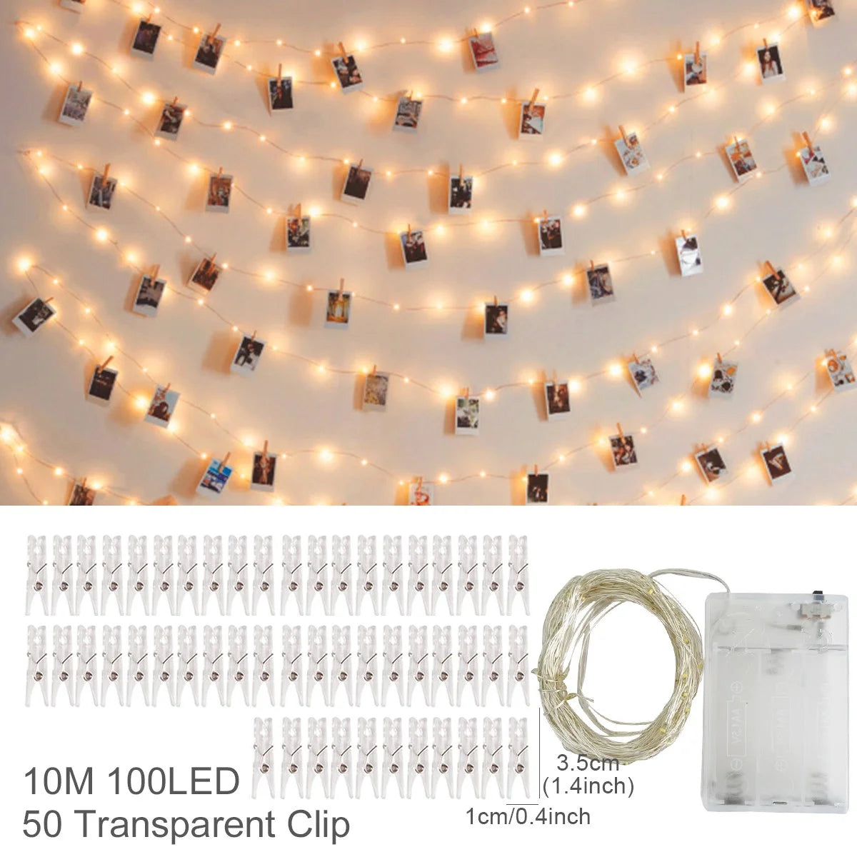 ✨ Guirlande Lumineuse à Clips Photo – Déco Mariage, Anniversaire & Chambre Kawaii