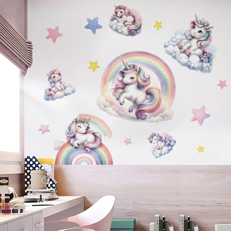 Sticker Licorne Mural Kawaii – Déco Magique pour Chambre d’Enfant