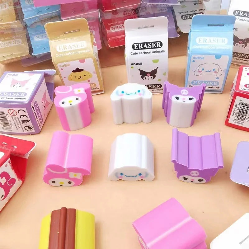 Lot de 6 ou 36 Gommes Sanrio Kawaii – Hello Kitty, Kuromi, Cinnamoroll & Cie ✨