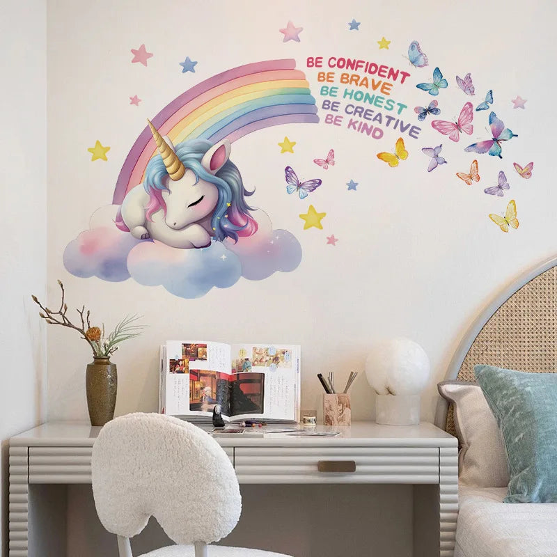 Sticker Licorne Mural Kawaii – Déco Magique pour Chambre d’Enfant