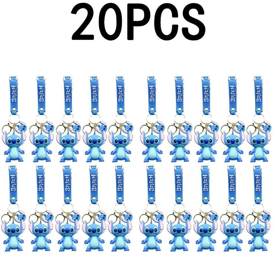 🧸 Stitch & Angel – Porte-clés Figurines Kawaii (x2 à x20 pièces)