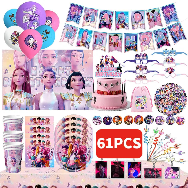 Kit Anniversaire Demon Slayer – Décorations Kawaii Demon Hunter