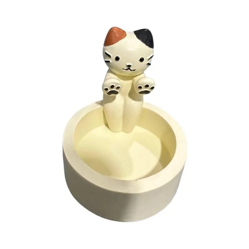 🐾 Bougeoir Chat Mignon – Porte-Bougie en Résine
