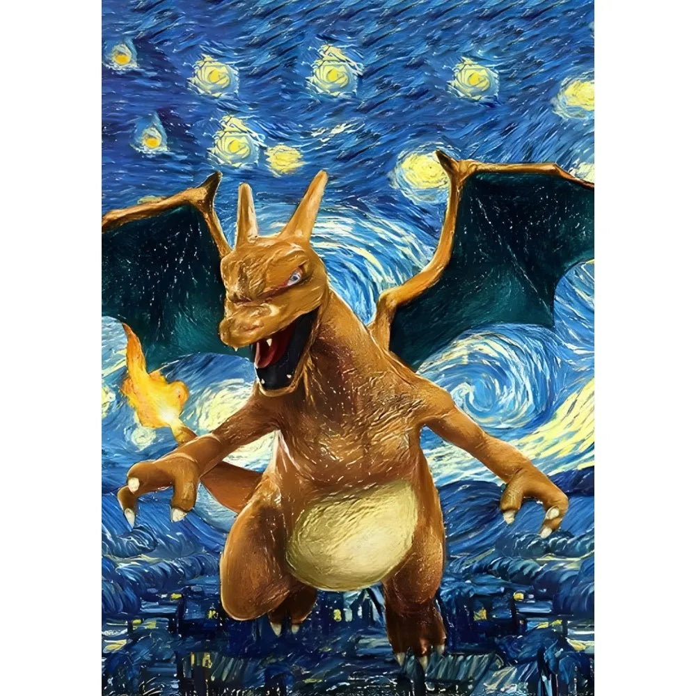 Tableau Van Gogh x Pikachu – Affiche artistique Kawaii (4 tailles)