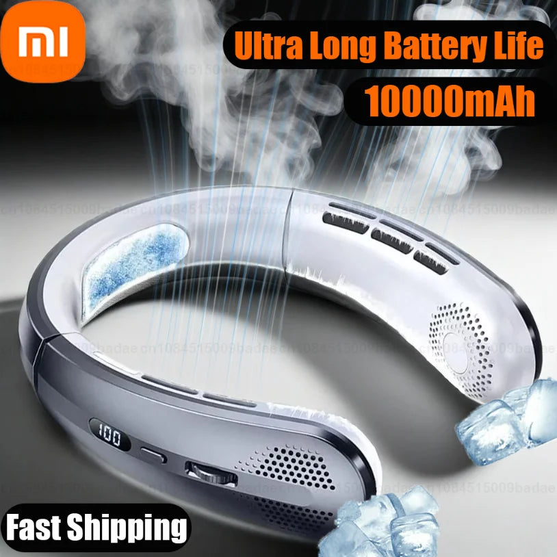 🌬️ Ventilateur de Cou Xiaomi – USB Rechargeable & Silencieux – 10000mAh