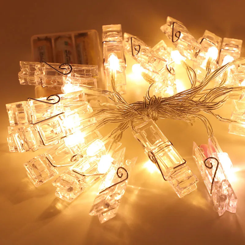 ✨ Guirlande Lumineuse à Clips Photo – Déco Mariage, Anniversaire & Chambre Kawaii