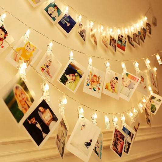 ✨ Guirlande Lumineuse à Clips Photo – Déco Mariage, Anniversaire & Chambre Kawaii