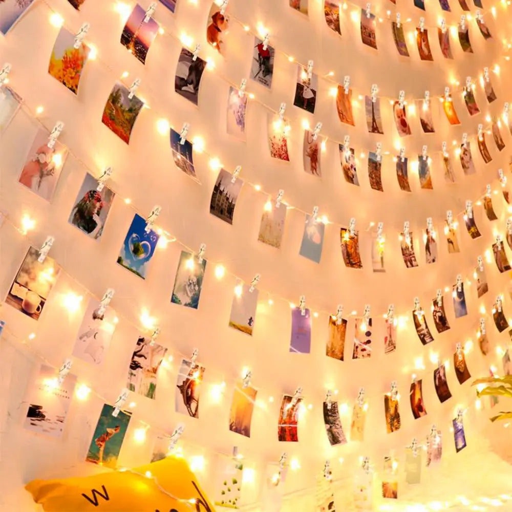 ✨ Guirlande Lumineuse à Clips Photo – Déco Mariage, Anniversaire & Chambre Kawaii