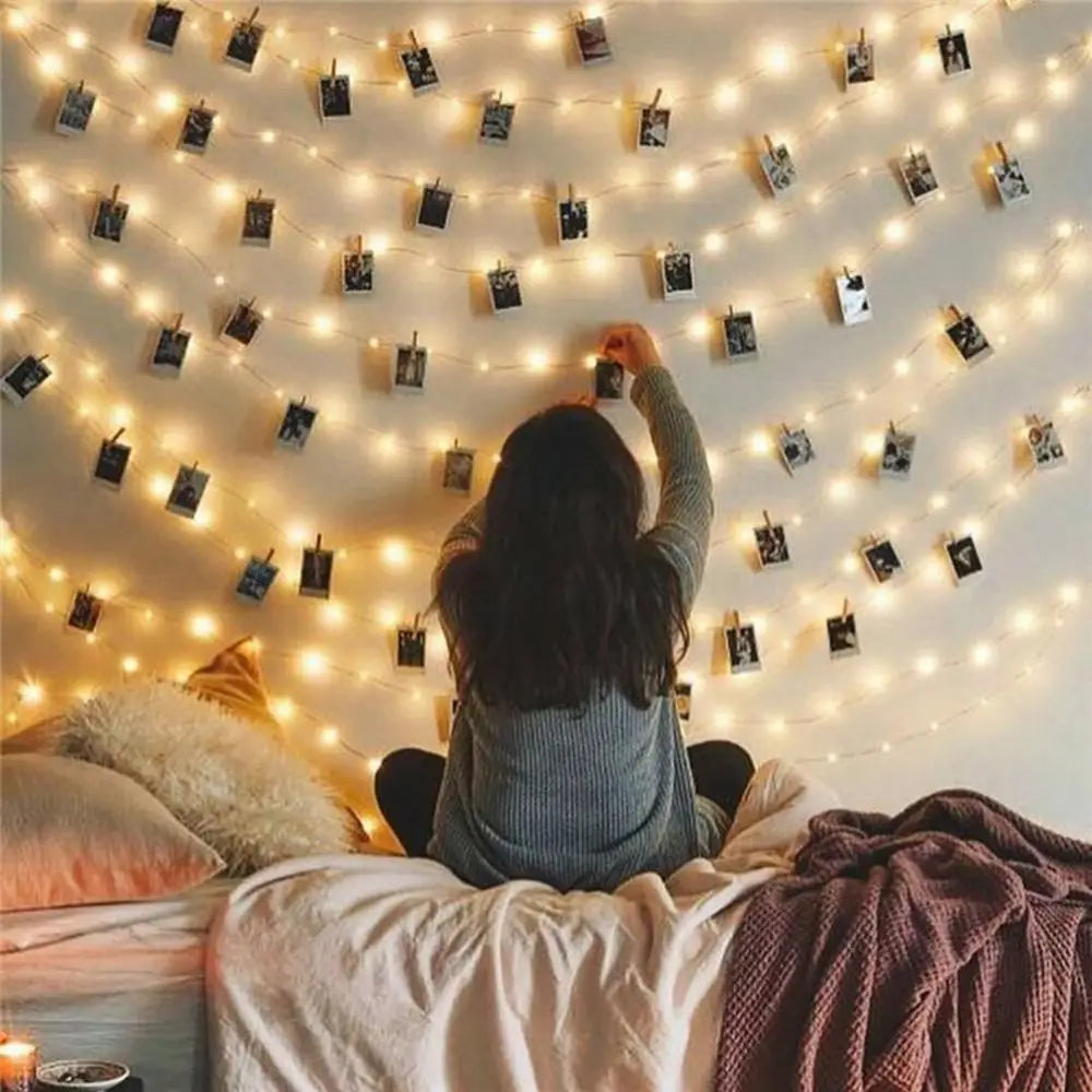 ✨ Guirlande Lumineuse à Clips Photo – Déco Mariage, Anniversaire & Chambre Kawaii