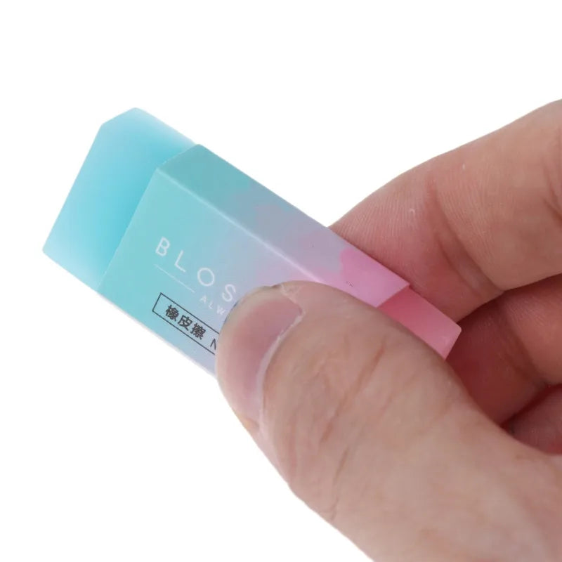 Gomme Dégradée Kawaii – Cube Doux Pastel pour Crayons ✨