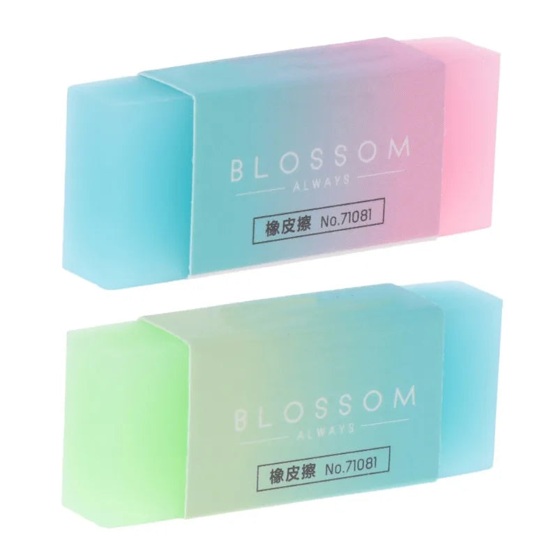 Gomme Dégradée Kawaii – Cube Doux Pastel pour Crayons ✨