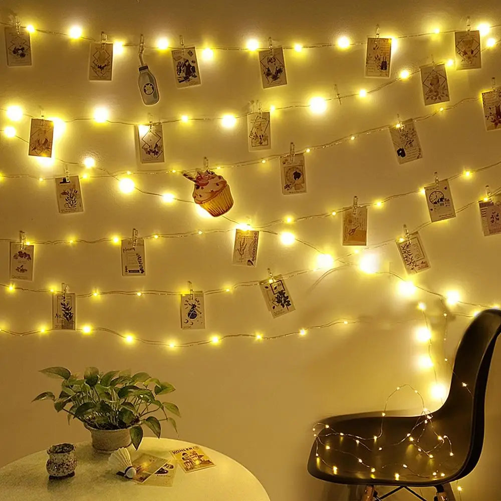 ✨ Guirlande Lumineuse à Clips Photo – Déco Mariage, Anniversaire & Chambre Kawaii