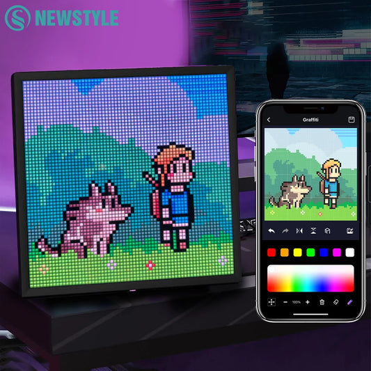 Écran LED Pixel Kawaii – Panneau RGB Programmable avec Appli Magique 💡
