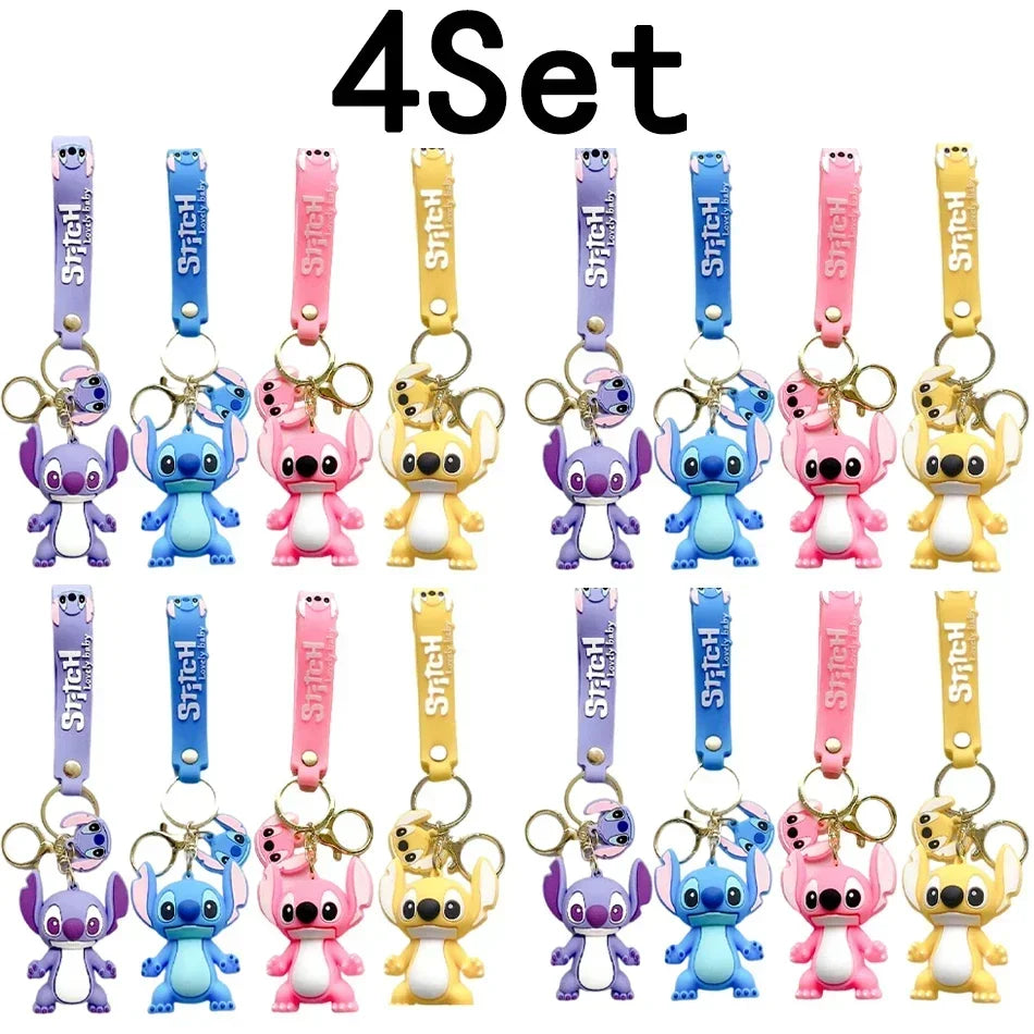 🧸 Stitch & Angel – Porte-clés Figurines Kawaii (x2 à x20 pièces)