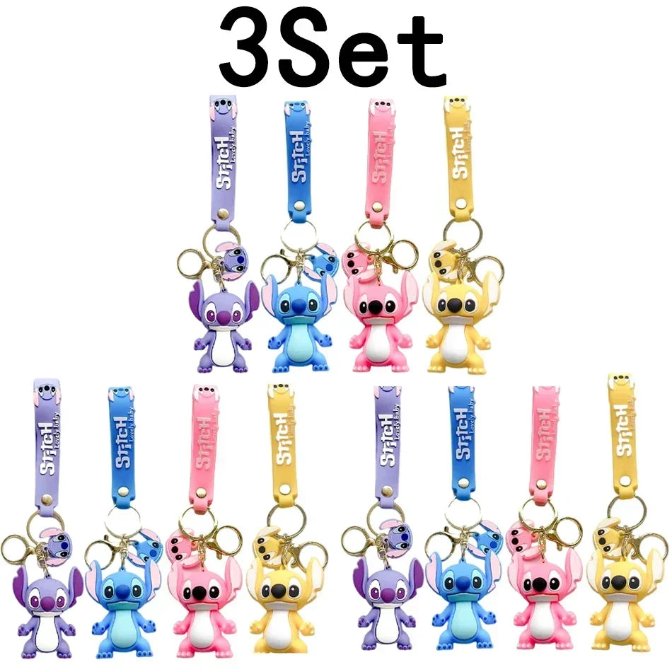 🧸 Stitch & Angel – Porte-clés Figurines Kawaii (x2 à x20 pièces)