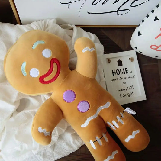 🎄 Peluche Pain d’Épice Douceur de Noël – Biscuit Kawaii 30 cm