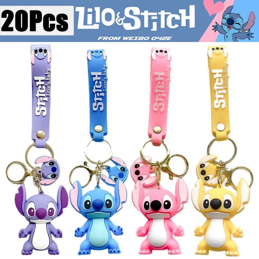 🧸 Stitch & Angel – Porte-clés Figurines Kawaii (x2 à x20 pièces)