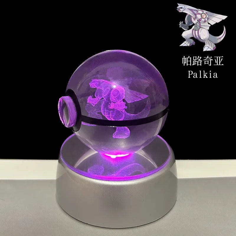 Lampe Pokémon Cristal 3D Kawaii – Pokéball Magique avec LED Colorées ✨