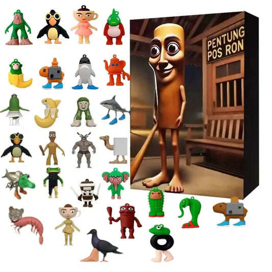 Calendrier de l’Avent Kawaii Brainrot 2025 – 24 Peluches Miniatures Tung Tung Sahur & Friends 🎁✨