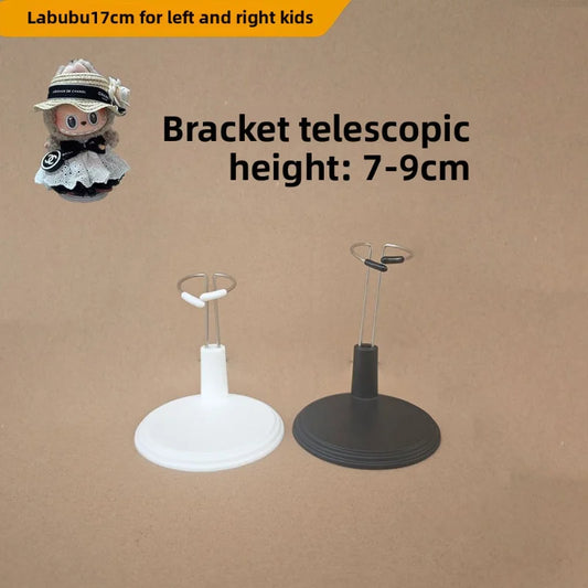 Support Labubu Réglable – Socle Métal Noir ou Blanc pour Figurine Kawaii