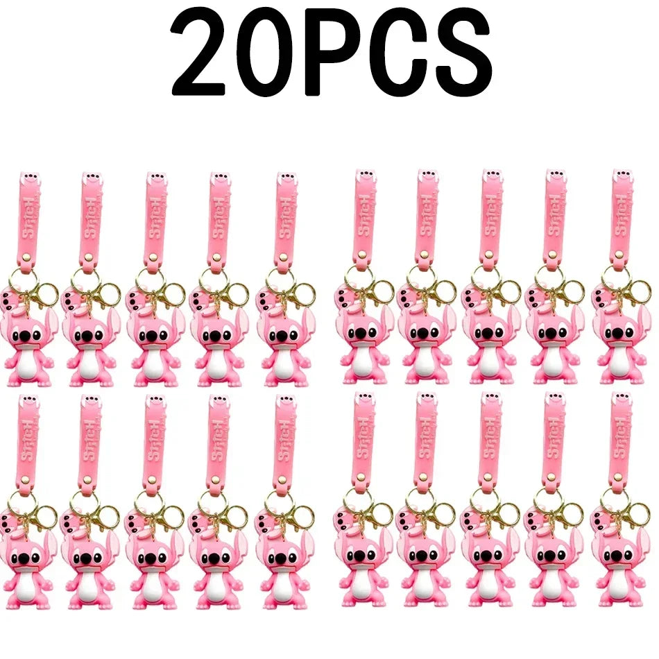 🧸 Stitch & Angel – Porte-clés Figurines Kawaii (x2 à x20 pièces)