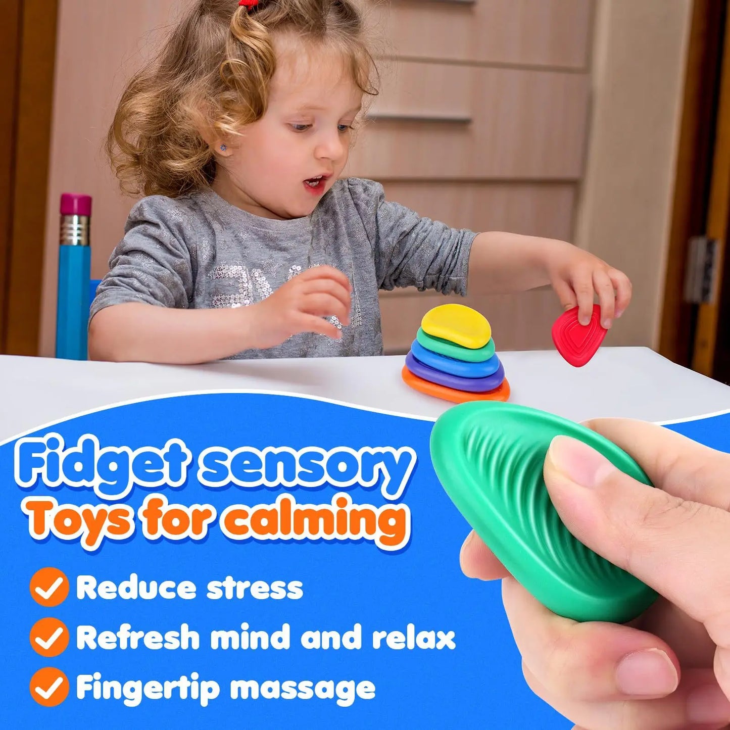 🧠 Lot de 6 Jouets Sensoriels Œufs en Silicone – Calme & Concentration
