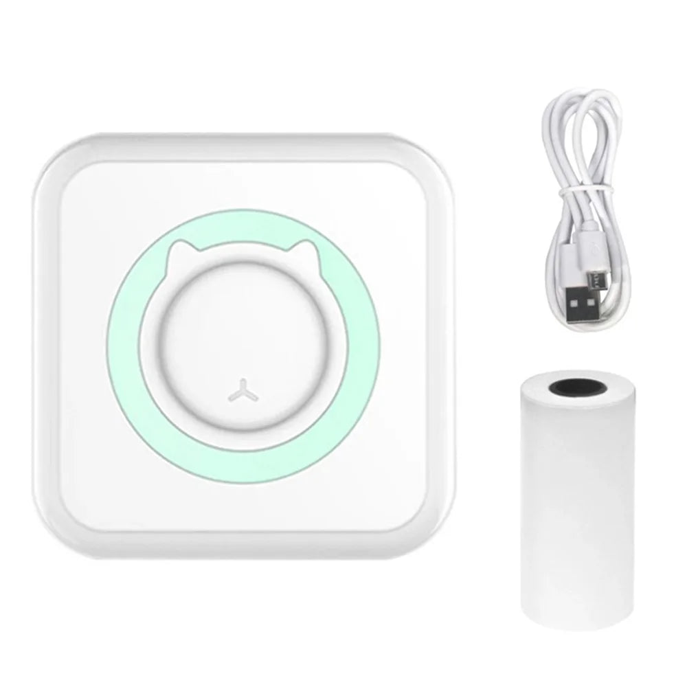 Mini Imprimante Kawaii Bluetooth – Étiquettes, Notes & Stickers sans Encre !