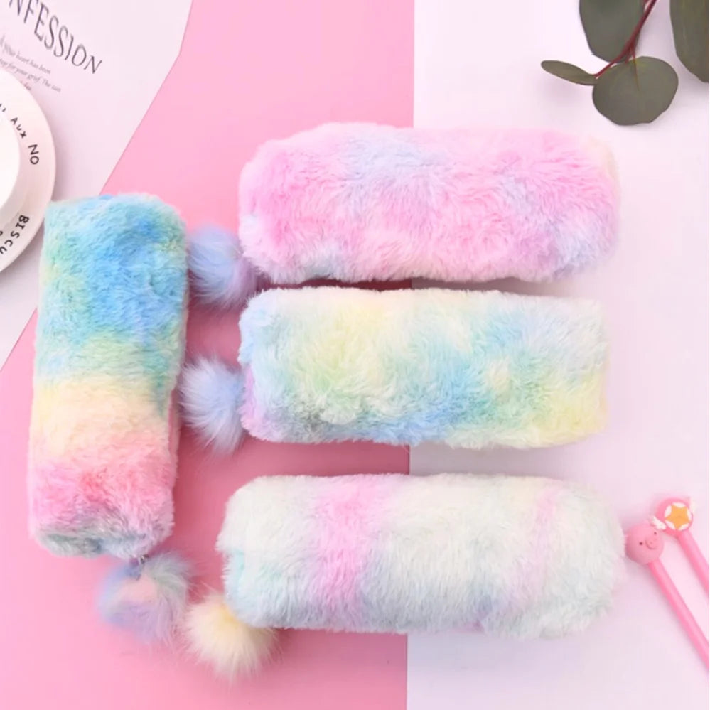 🐱 Trousse Peluche Kawaii – Chat Doux et Dégradé Pastel