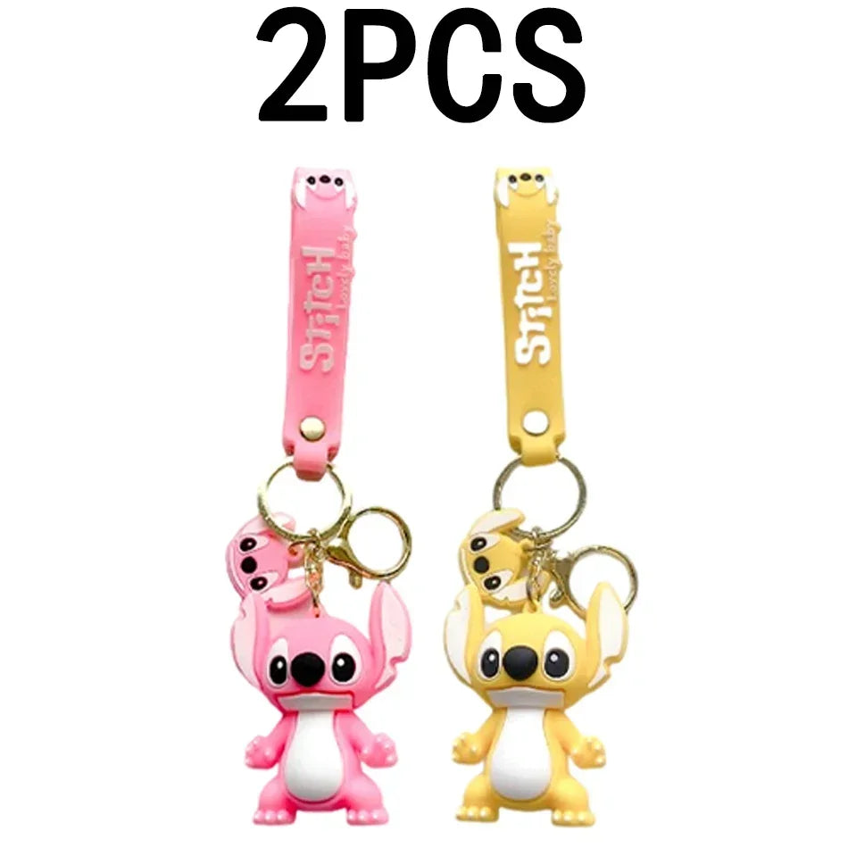 🧸 Stitch & Angel – Porte-clés Figurines Kawaii (x2 à x20 pièces)