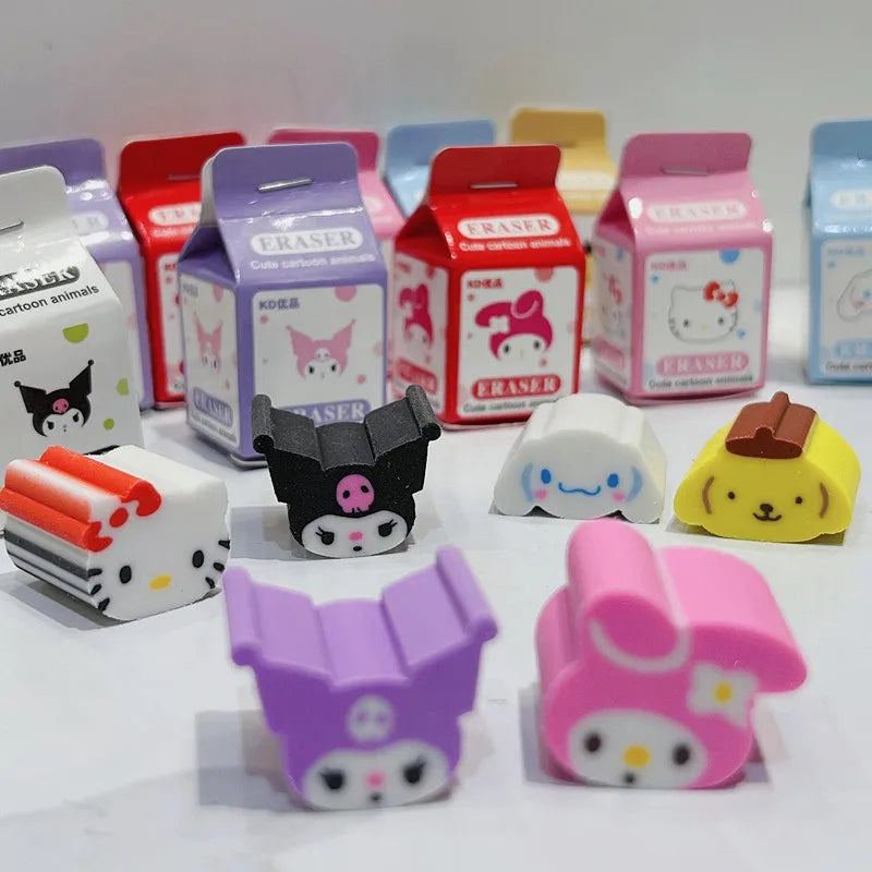 Lot de 6 ou 36 Gommes Sanrio Kawaii – Hello Kitty, Kuromi, Cinnamoroll & Cie ✨