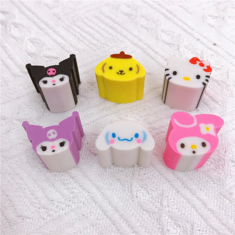 Lot de 6 ou 36 Gommes Sanrio Kawaii – Hello Kitty, Kuromi, Cinnamoroll & Cie ✨