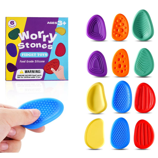 🧠 Lot de 6 Jouets Sensoriels Œufs en Silicone – Calme & Concentration