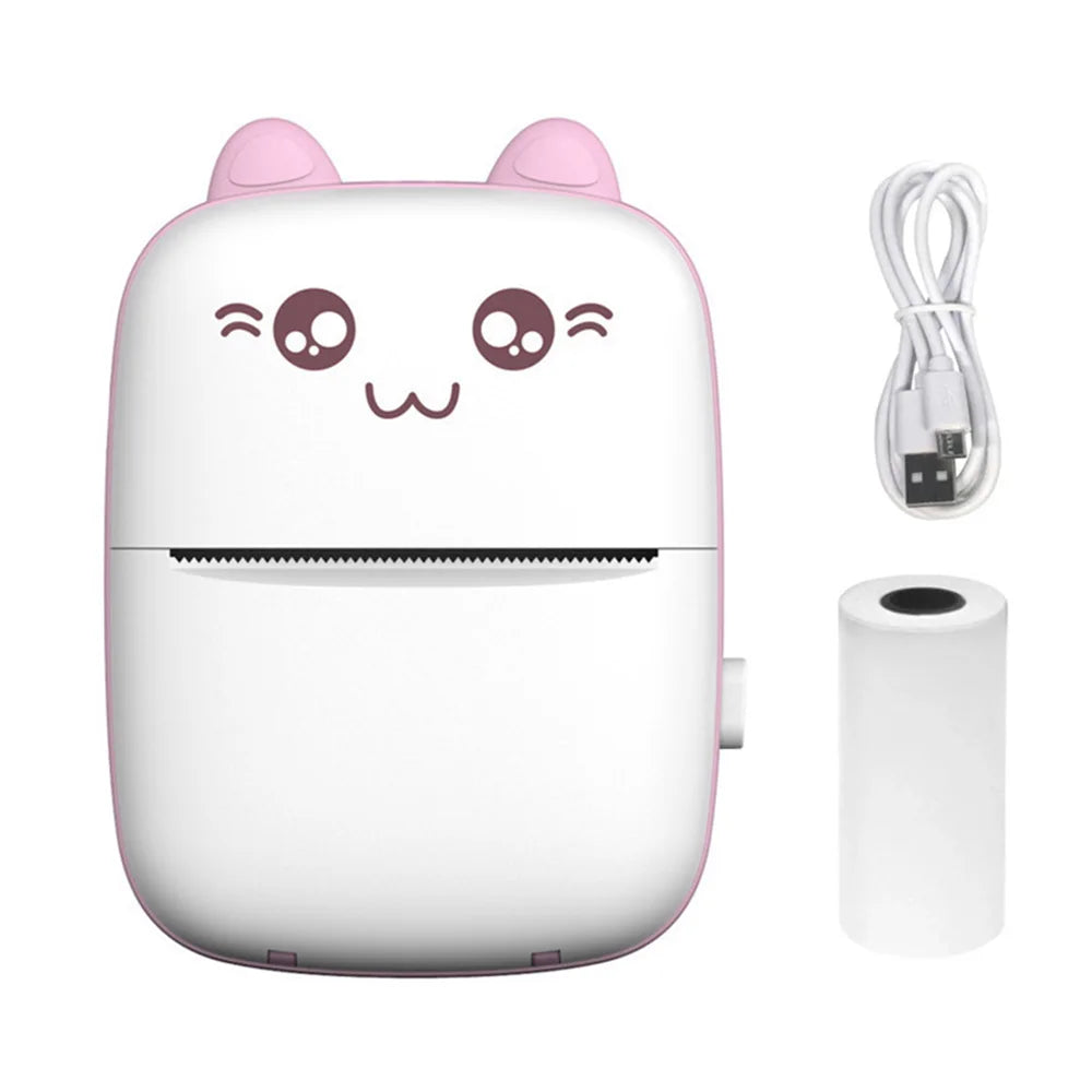Mini Imprimante Kawaii Bluetooth – Étiquettes, Notes & Stickers sans Encre !