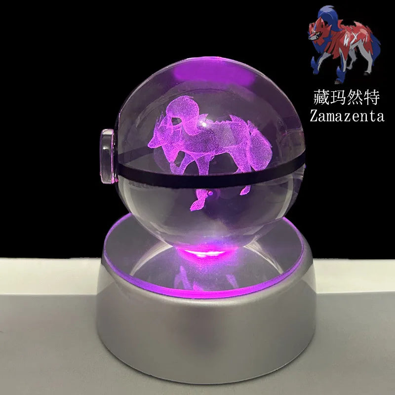 Lampe Pokémon Cristal 3D Kawaii – Pokéball Magique avec LED Colorées ✨