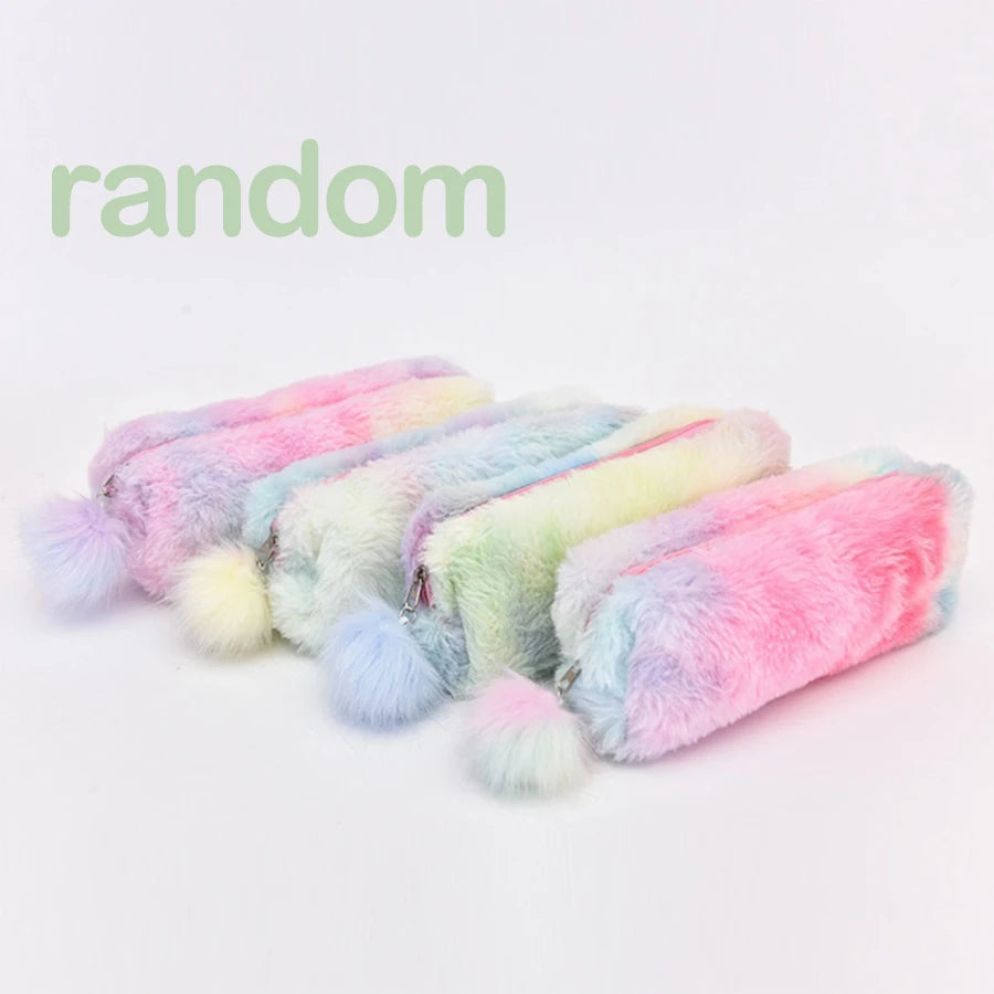 🐱 Trousse Peluche Kawaii – Chat Doux et Dégradé Pastel
