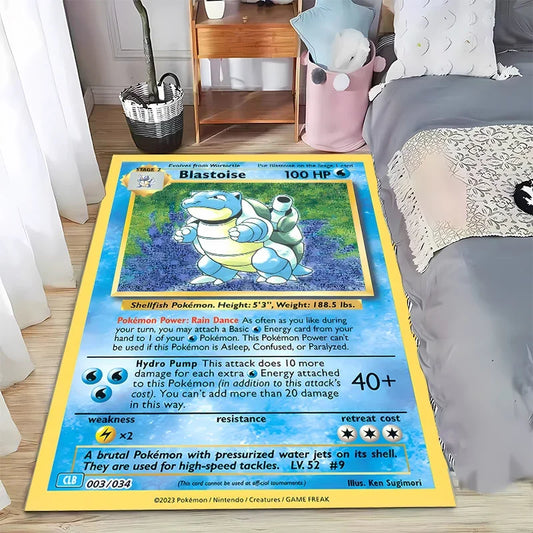 Tapis Pokémon Rétro Style Japonais – Cartes géantes pour chambre ou salon (2 tailles)