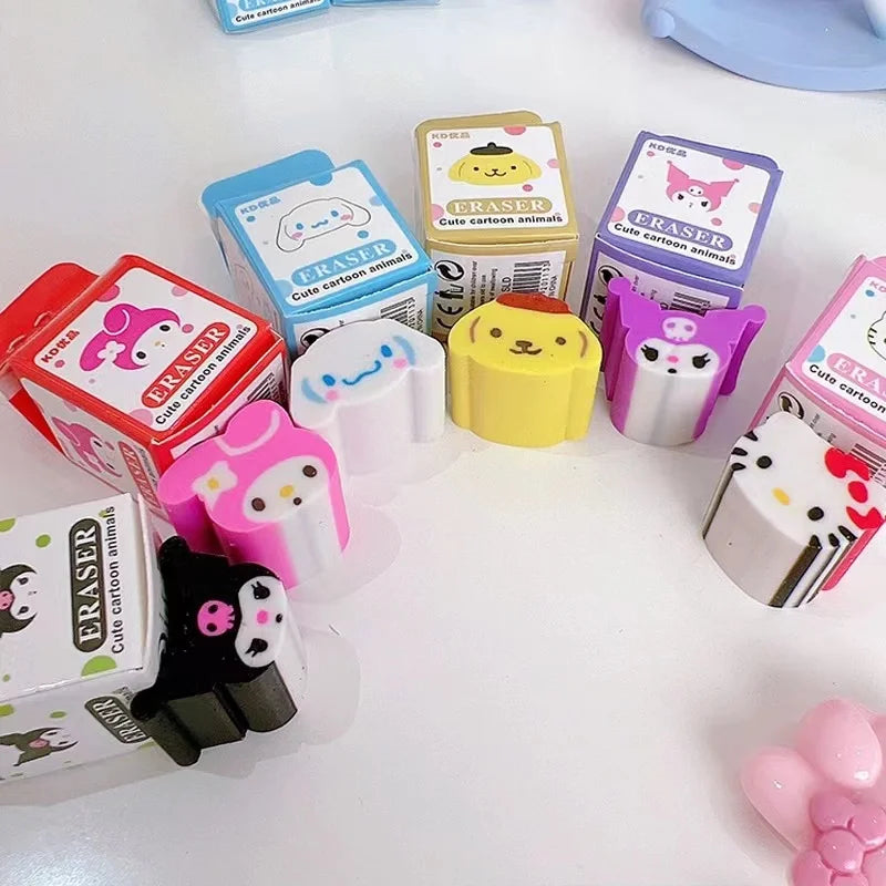 Lot de 6 ou 36 Gommes Sanrio Kawaii – Hello Kitty, Kuromi, Cinnamoroll & Cie ✨