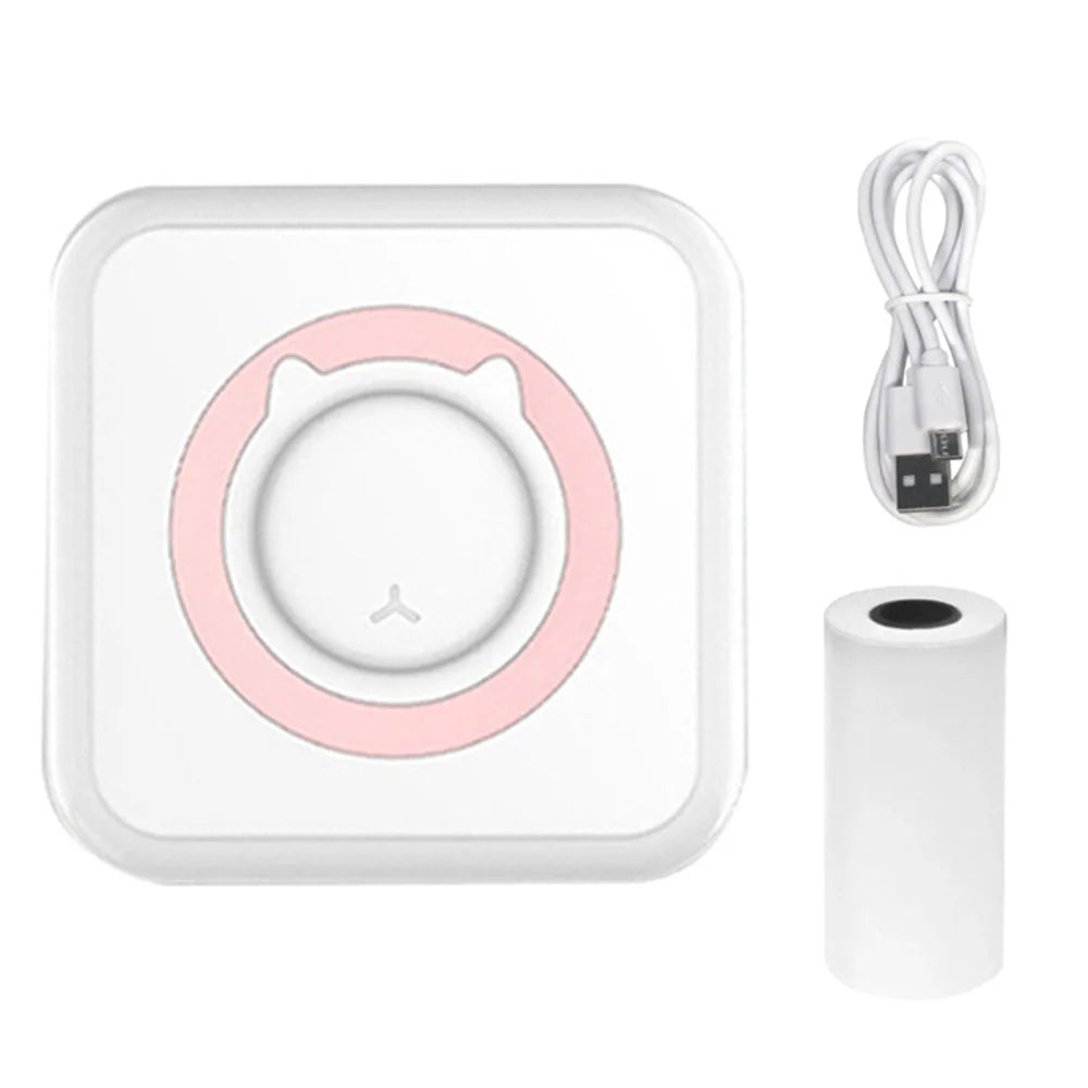 Mini Imprimante Kawaii Bluetooth – Étiquettes, Notes & Stickers sans Encre !