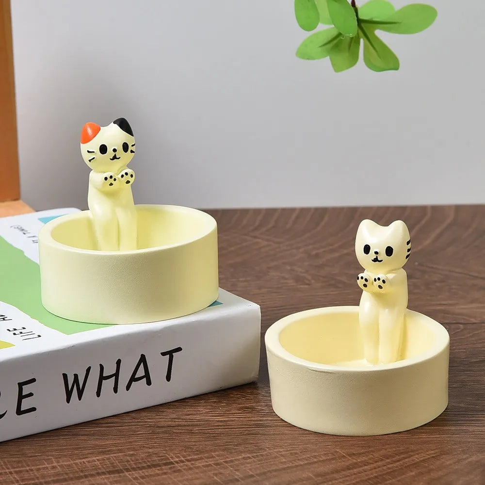 🐾 Bougeoir Chat Mignon – Porte-Bougie en Résine