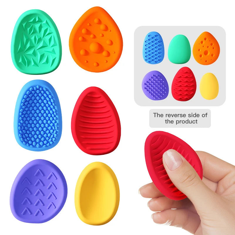 🧠 Lot de 6 Jouets Sensoriels Œufs en Silicone – Calme & Concentration