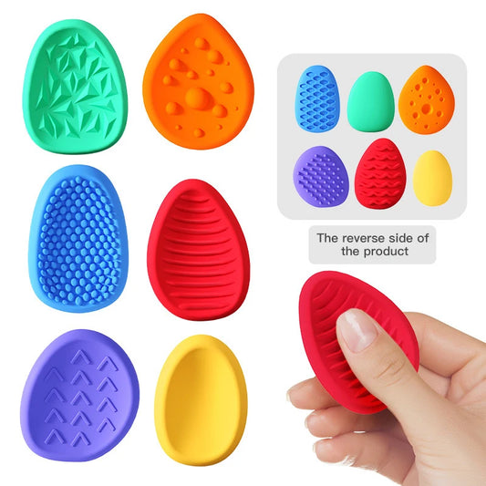 🧠 Lot de 6 Jouets Sensoriels Œufs en Silicone – Calme & Concentration