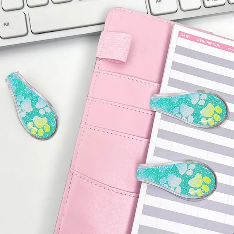 Marque-Pages Magnétiques Kawaii – Clips Colorés Chat & Cœur