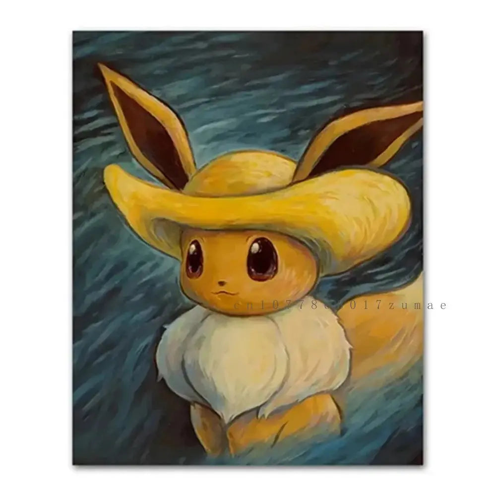 Affiches Pikachu Artistiques 🎨 – Aquarelle Van Gogh Pokémon