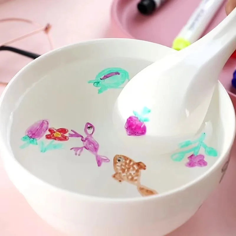 Stylo Magique Flottant Kawaii ✨ Avec Cuillère – Dessin sur l’eau